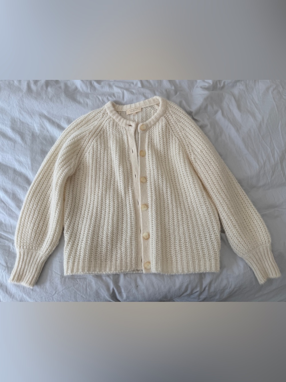 Sezane Emile Cardigan, Size S in Ecru